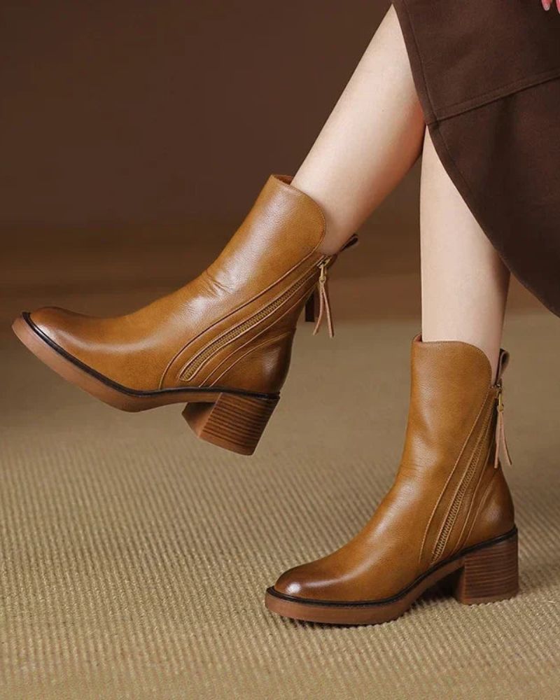 Pauline | Stivaletti con tacco largo e zip laterale
