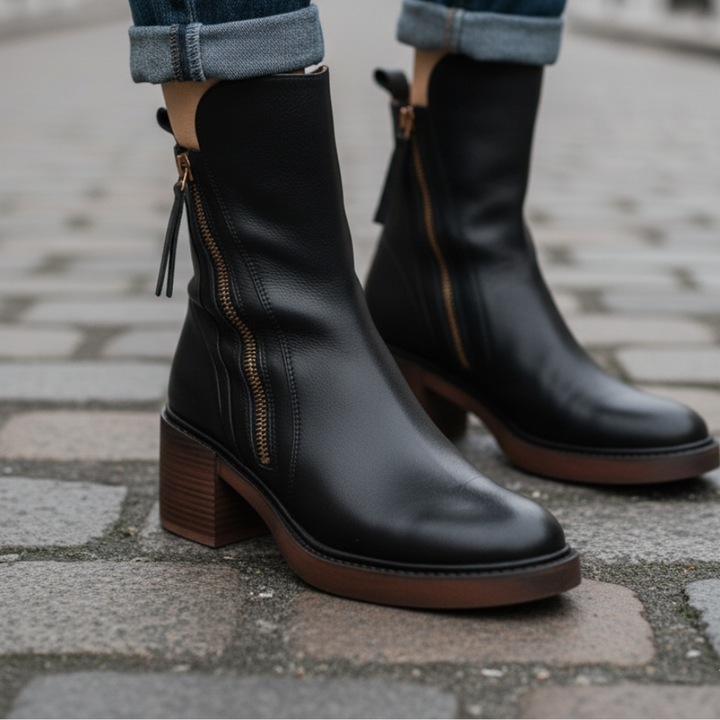 Pauline | Stivaletti con tacco largo e zip laterale