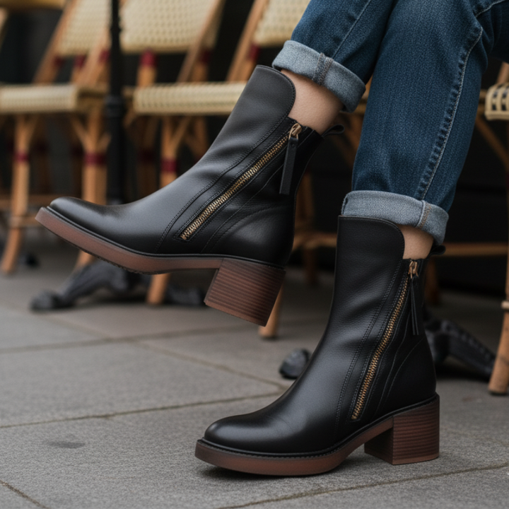 Pauline | Stivaletti con tacco largo e zip laterale
