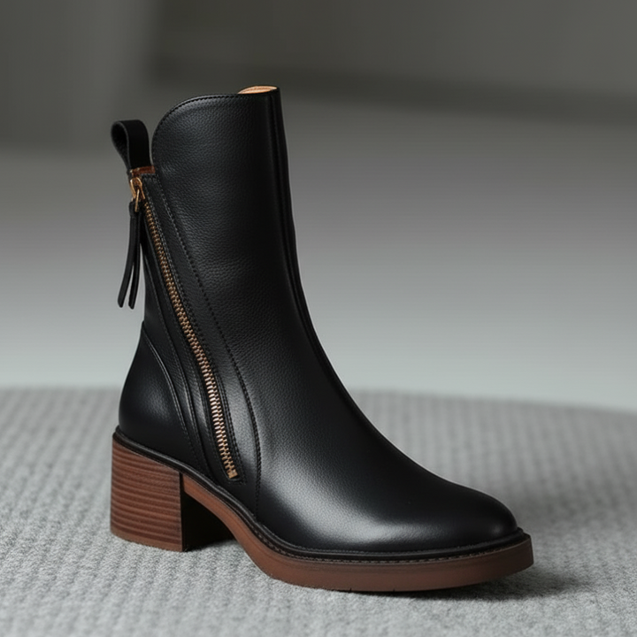 Pauline | Stivaletti con tacco largo e zip laterale