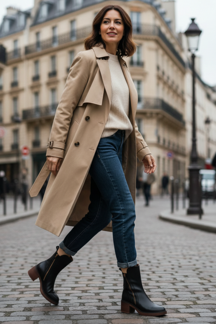 Pauline | Stivaletti con tacco largo e zip laterale