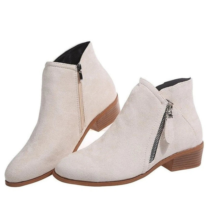 Charlotte | Stiefeletten in Wildlederoptik mit seitlichem Reißverschluss