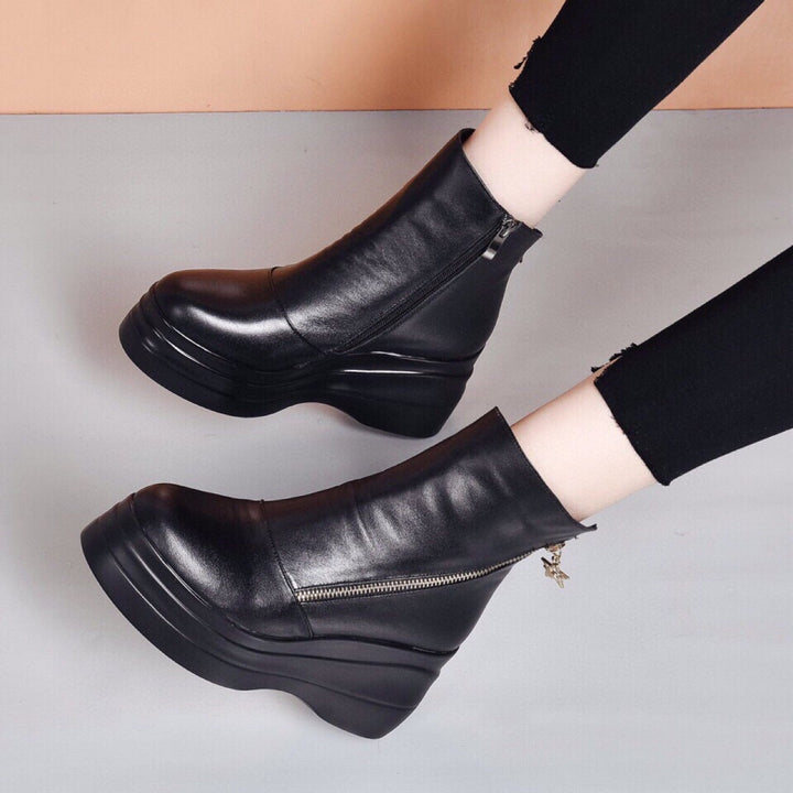Aurélia | Stivaletti con plateau e zip diagonale