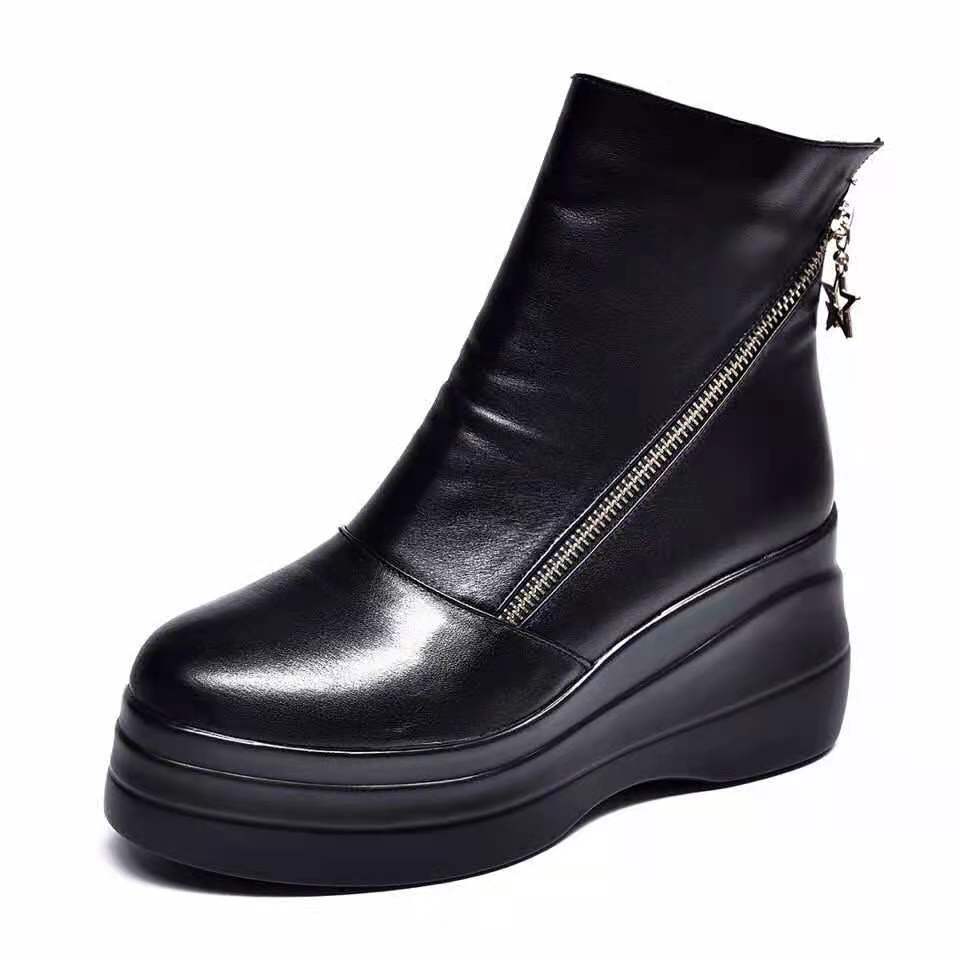 Aurélia | Stivaletti con plateau e zip diagonale