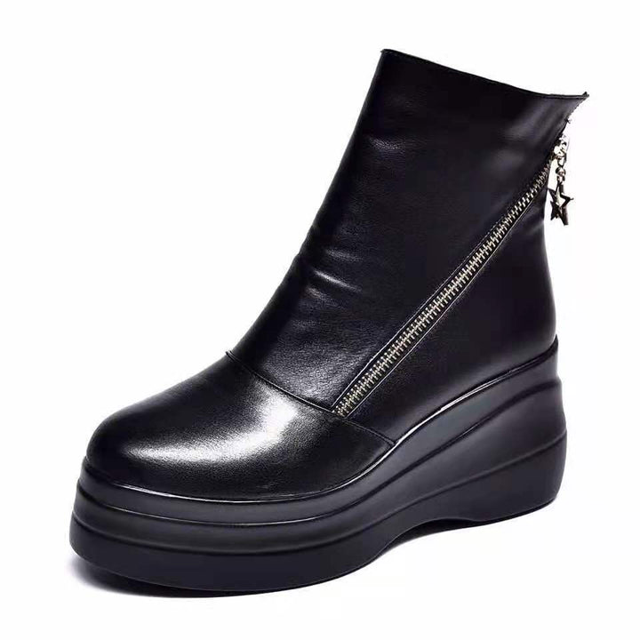 Aurélia | Stivaletti con plateau e zip diagonale