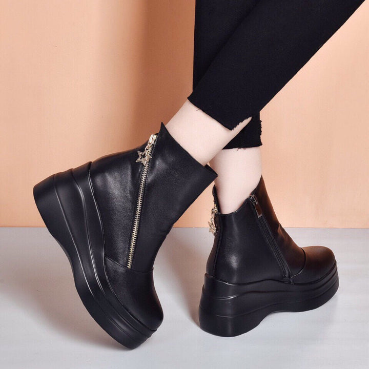 Aurélia | Stivaletti con plateau e zip diagonale