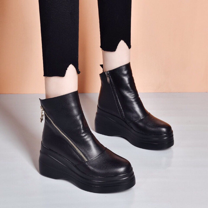 Aurélia | Stivaletti con plateau e zip diagonale