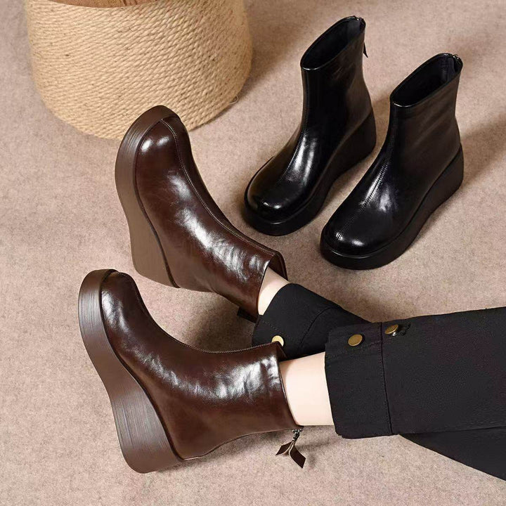 Suzanne | Botines de cuña con cremallera trasera