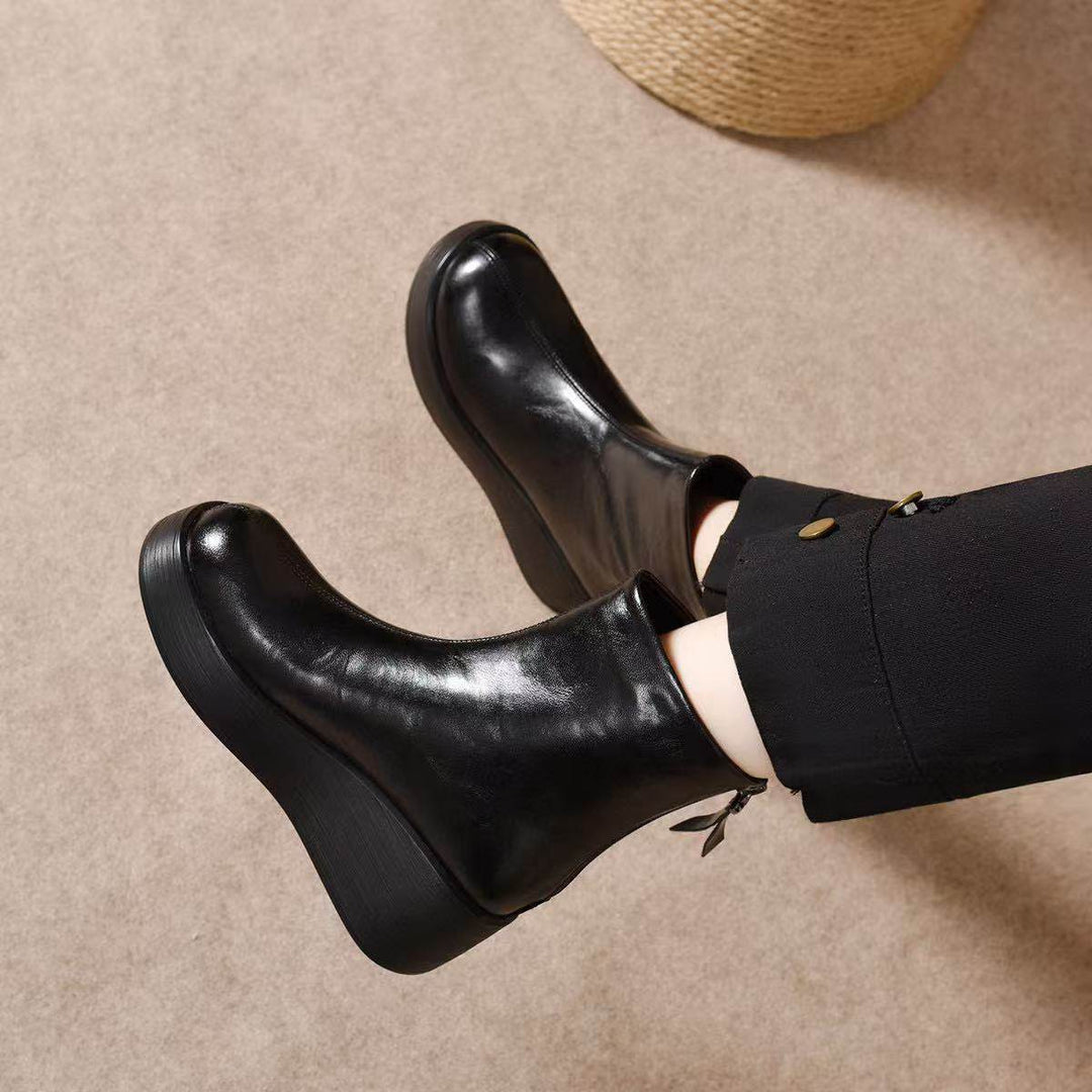 Suzanne | Botines de cuña con cremallera trasera
