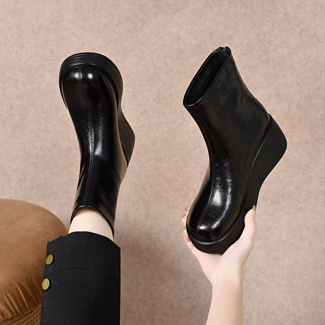 Suzanne | Botines de cuña con cremallera trasera
