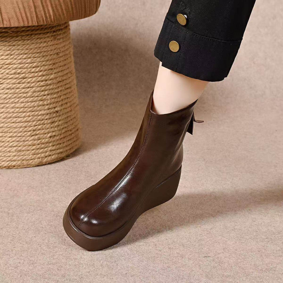 Suzanne | Botines de cuña con cremallera trasera