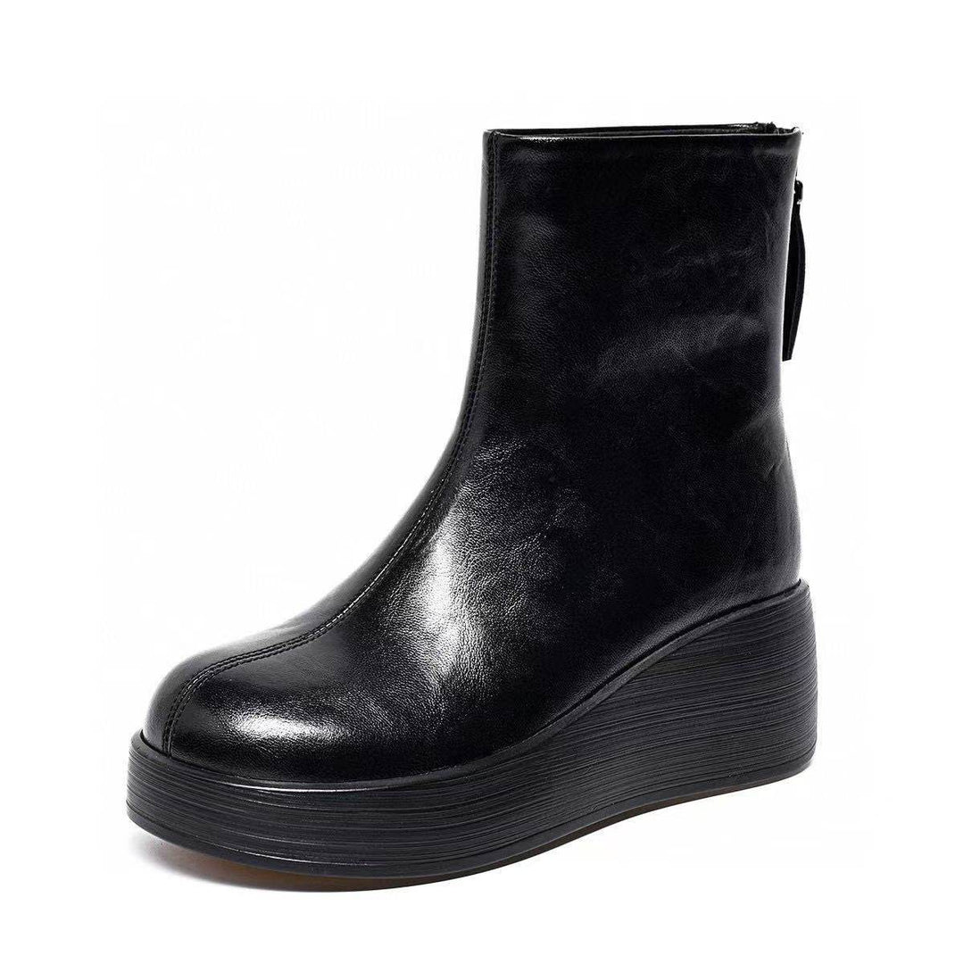 Suzanne | Botines de cuña con cremallera trasera