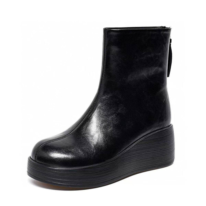 Suzanne | Botines de cuña con cremallera trasera