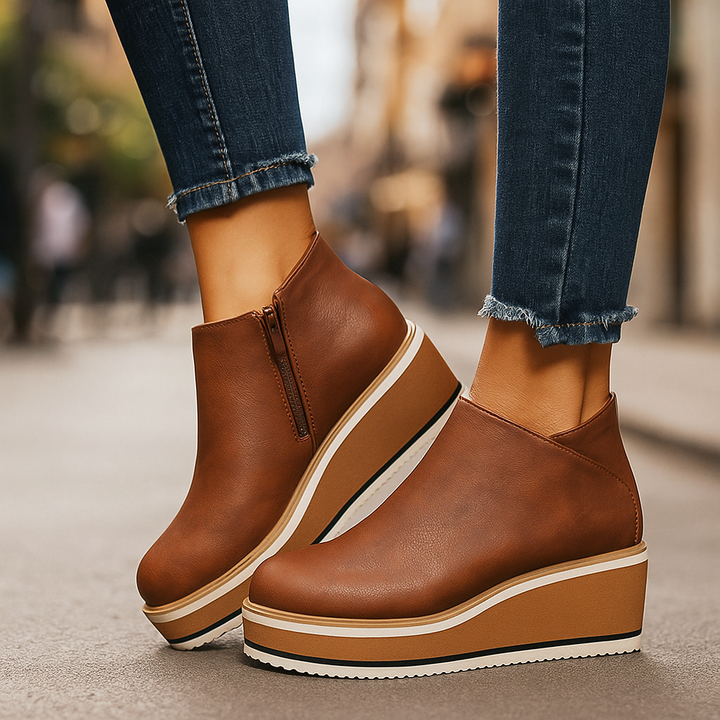 Céleste | Botines de cuña con suela en contraste
