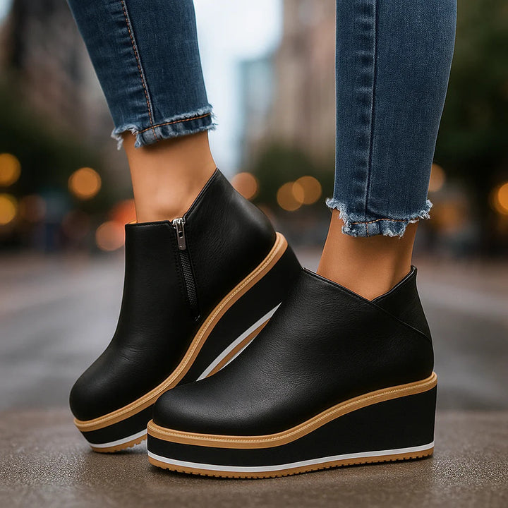 Céleste | Botines de cuña con suela en contraste