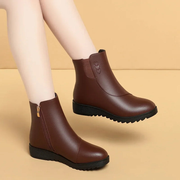 Marine | Embossed Side-Zip Ankle Boots