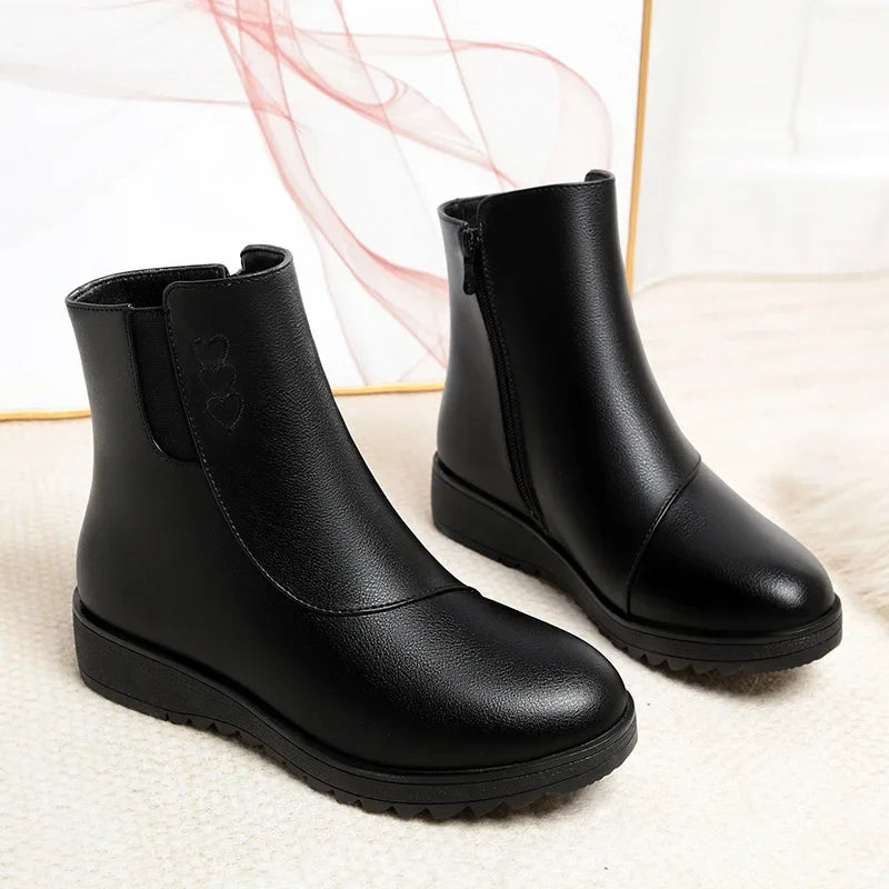 Marine | Embossed Side-Zip Ankle Boots