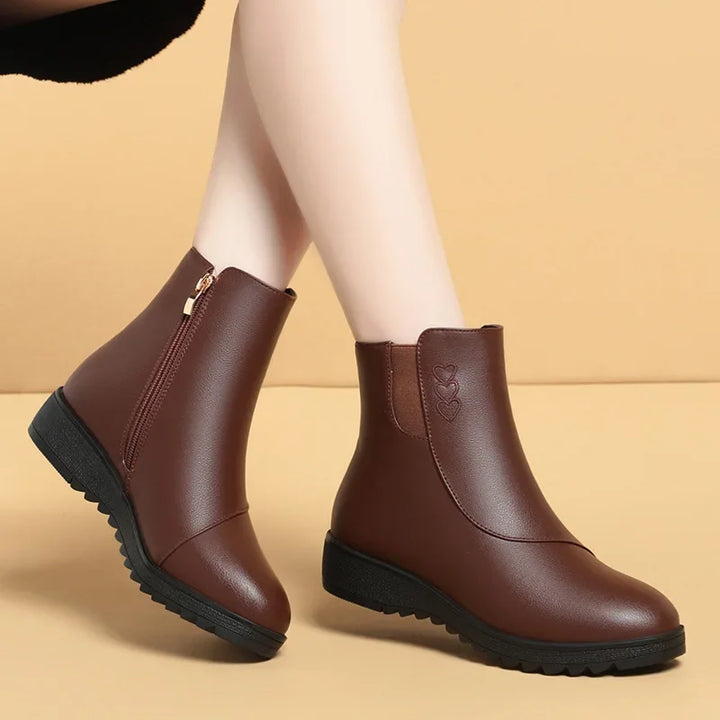 Marine | Embossed Side-Zip Ankle Boots