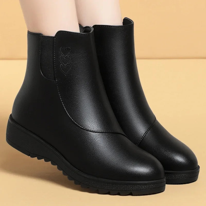 Marine | Embossed Side-Zip Ankle Boots