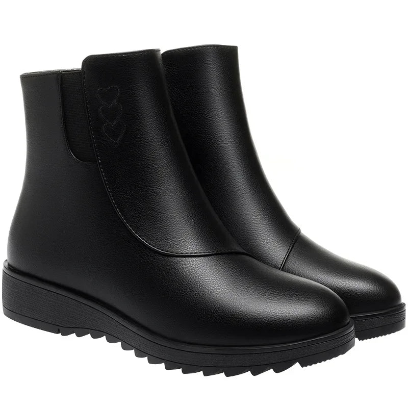 Marine | Embossed Side-Zip Ankle Boots