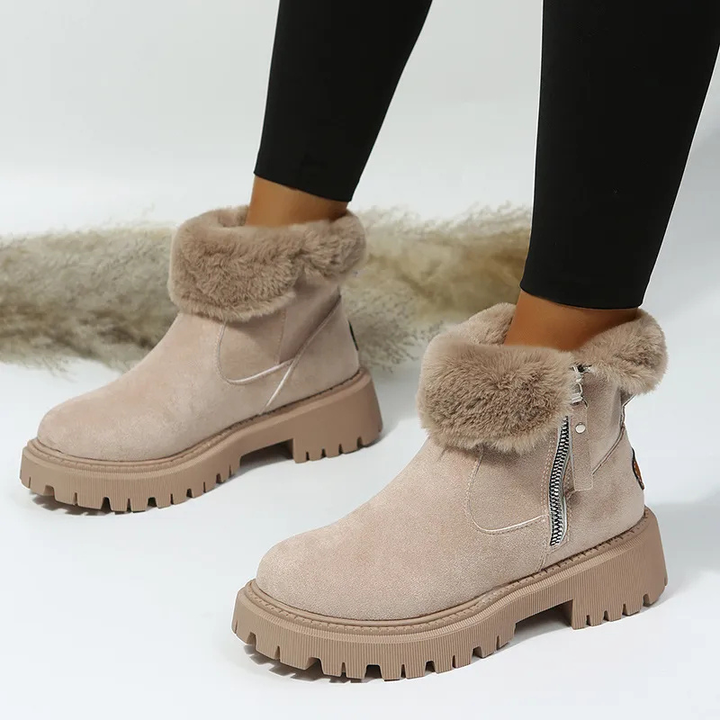 Margot | Stivaletti con zip e bordo in peluche