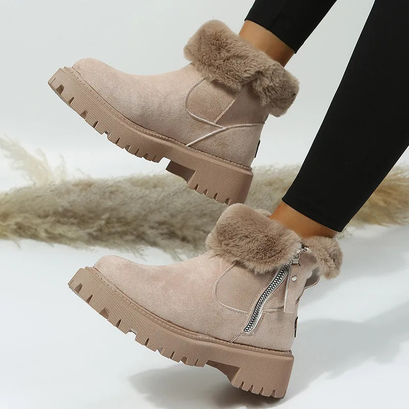 Margot | Stivaletti con zip e bordo in peluche