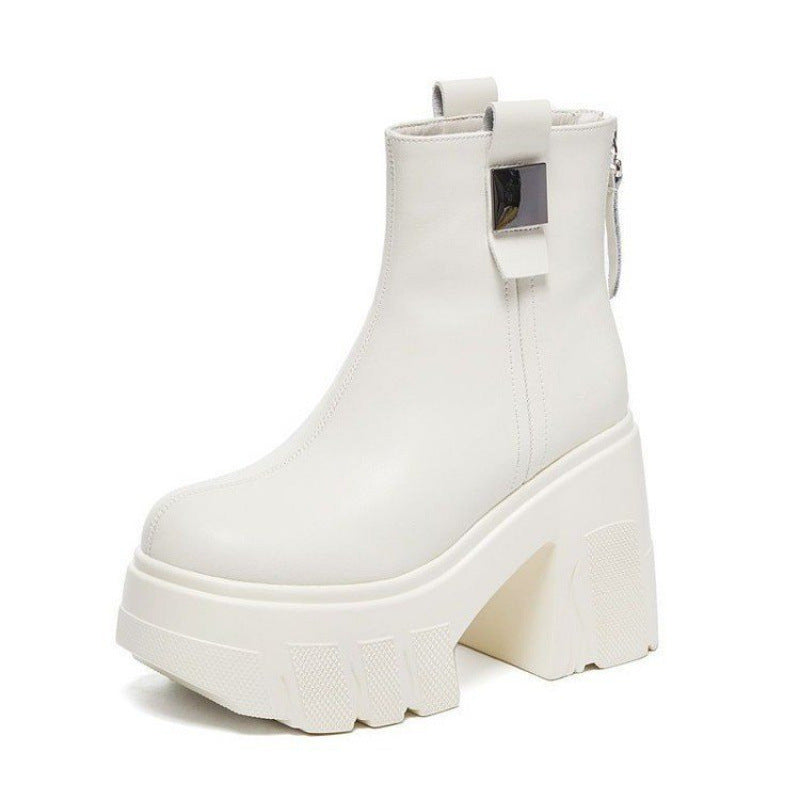 Sophie | Plateau-Stiefel mit Blockabsatz und hinterem Reißverschluss