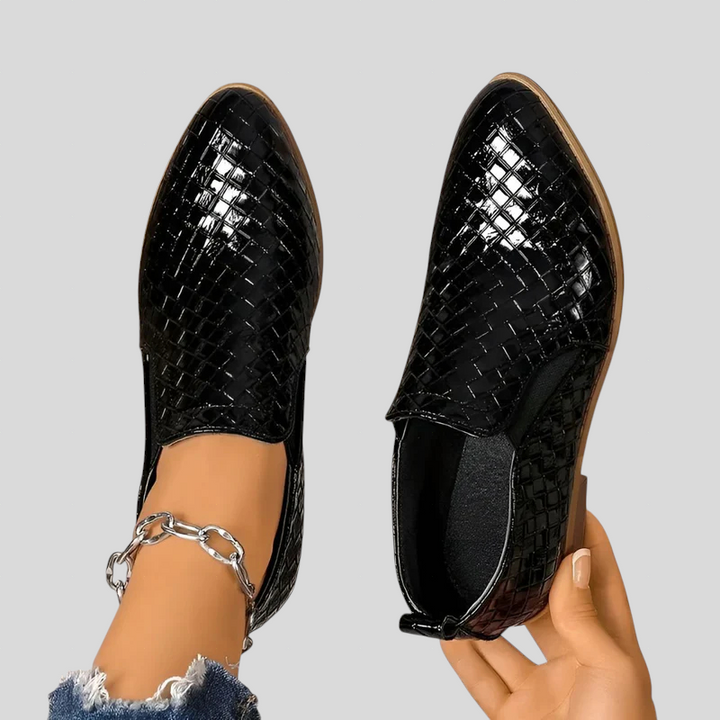 Elsa | Stiefeletten mit Flechtoptik und Blockabsatz