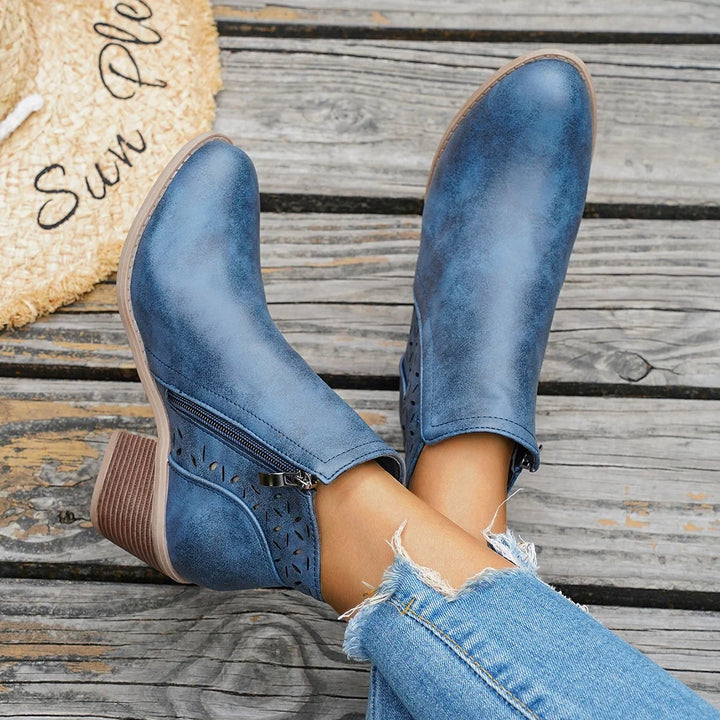 Gabrielle | Botines vaqueros con aberturas