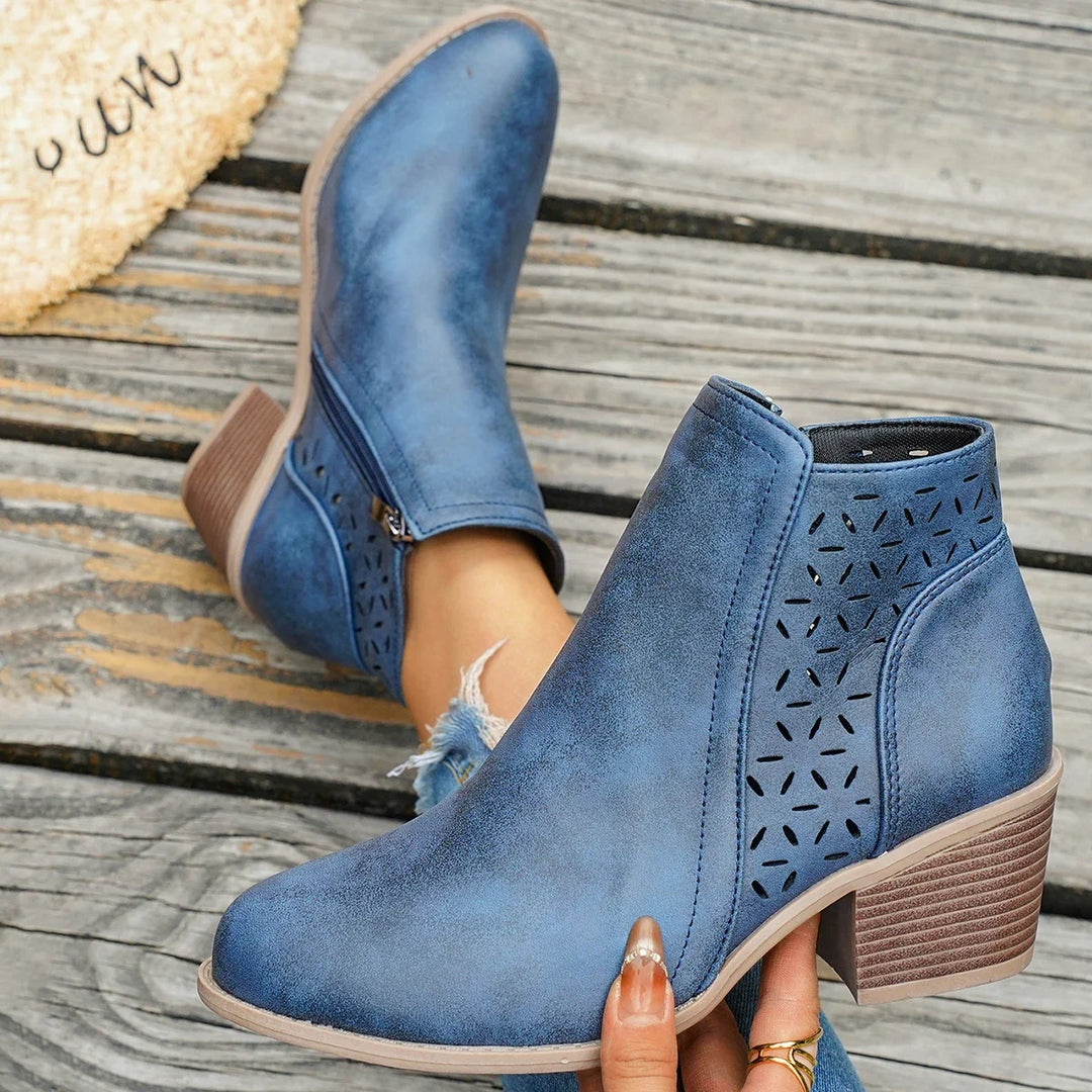 Gabrielle | Botines vaqueros con aberturas