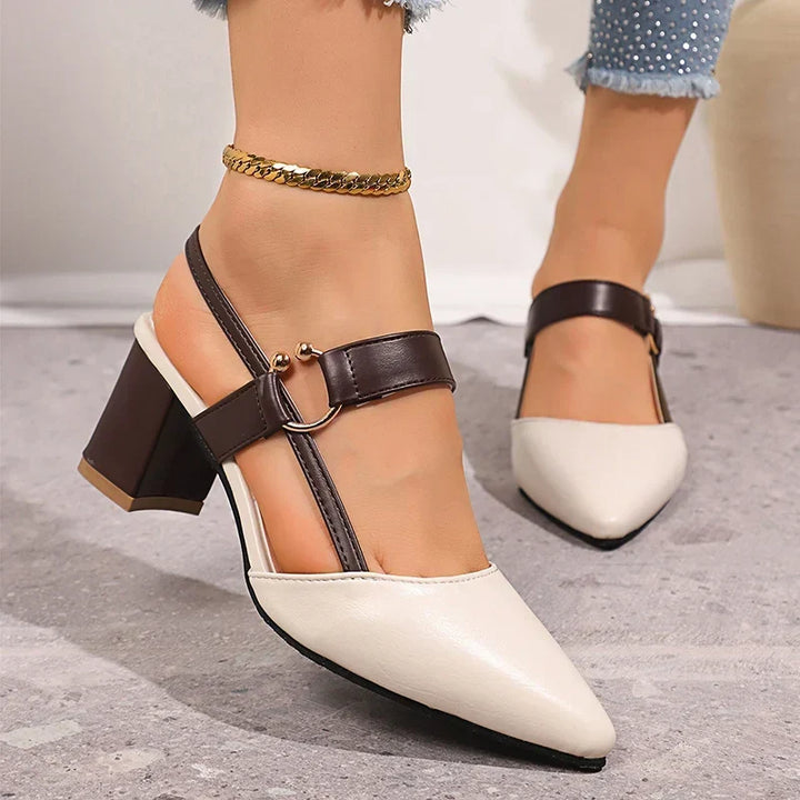 Évelyne | Slingback con tacco largo e cinturino con anello