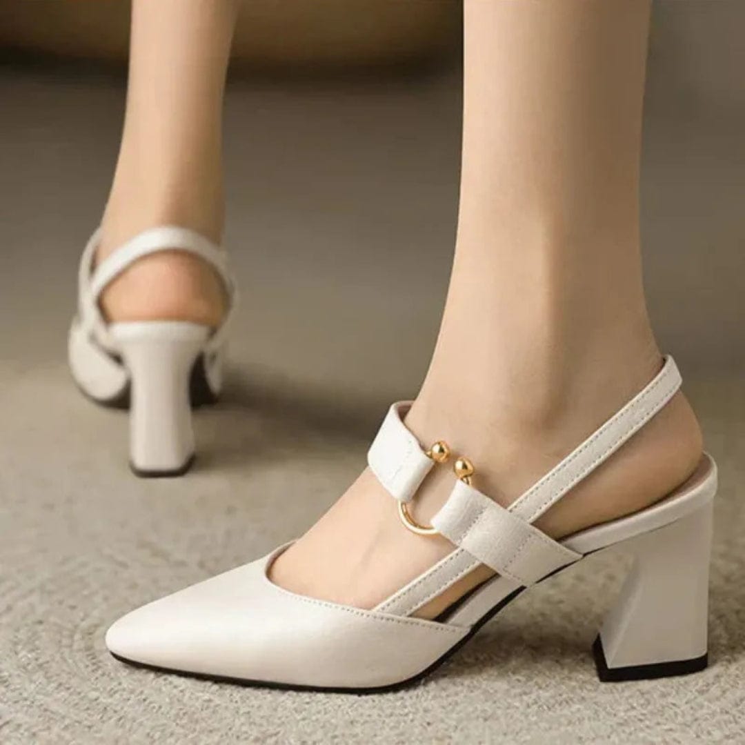 Odile | Gold-Tone Ring Slingback Pumps
