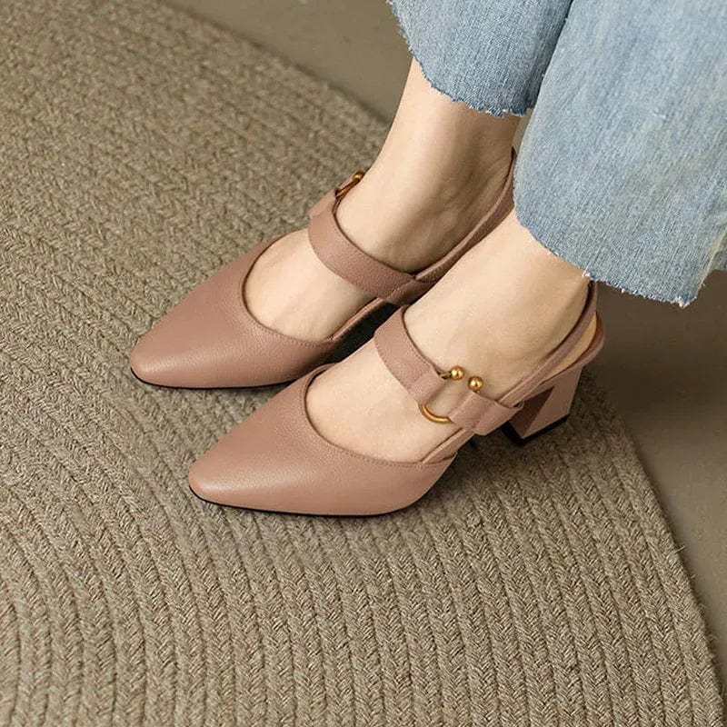 Odile | Gold-Tone Ring Slingback Pumps