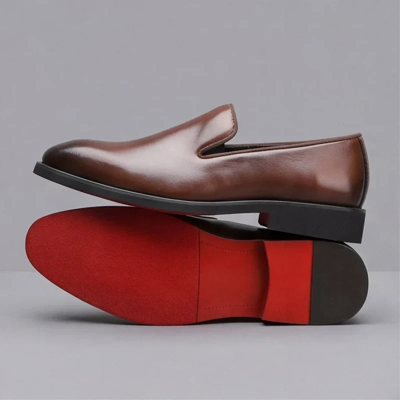 Lucien | Mocassins à enfiler à semelle rouge