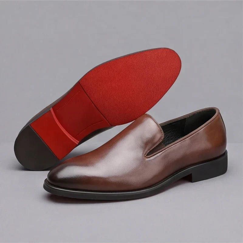 Lucien | Mocassins à enfiler à semelle rouge