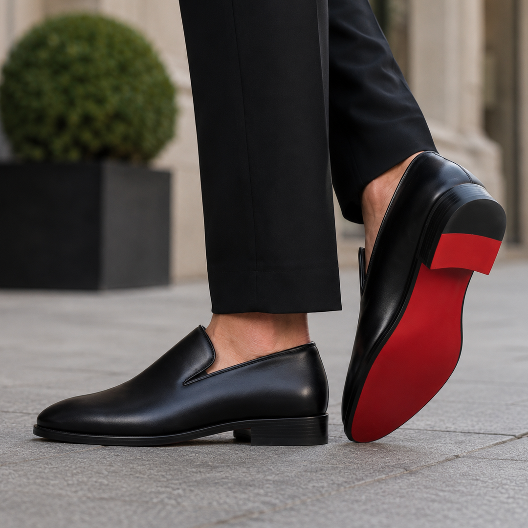 Lucien | Mocassins à enfiler à semelle rouge