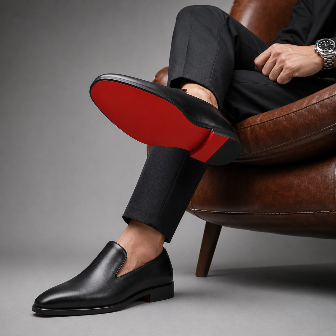 Lucien | Mocassins à enfiler à semelle rouge