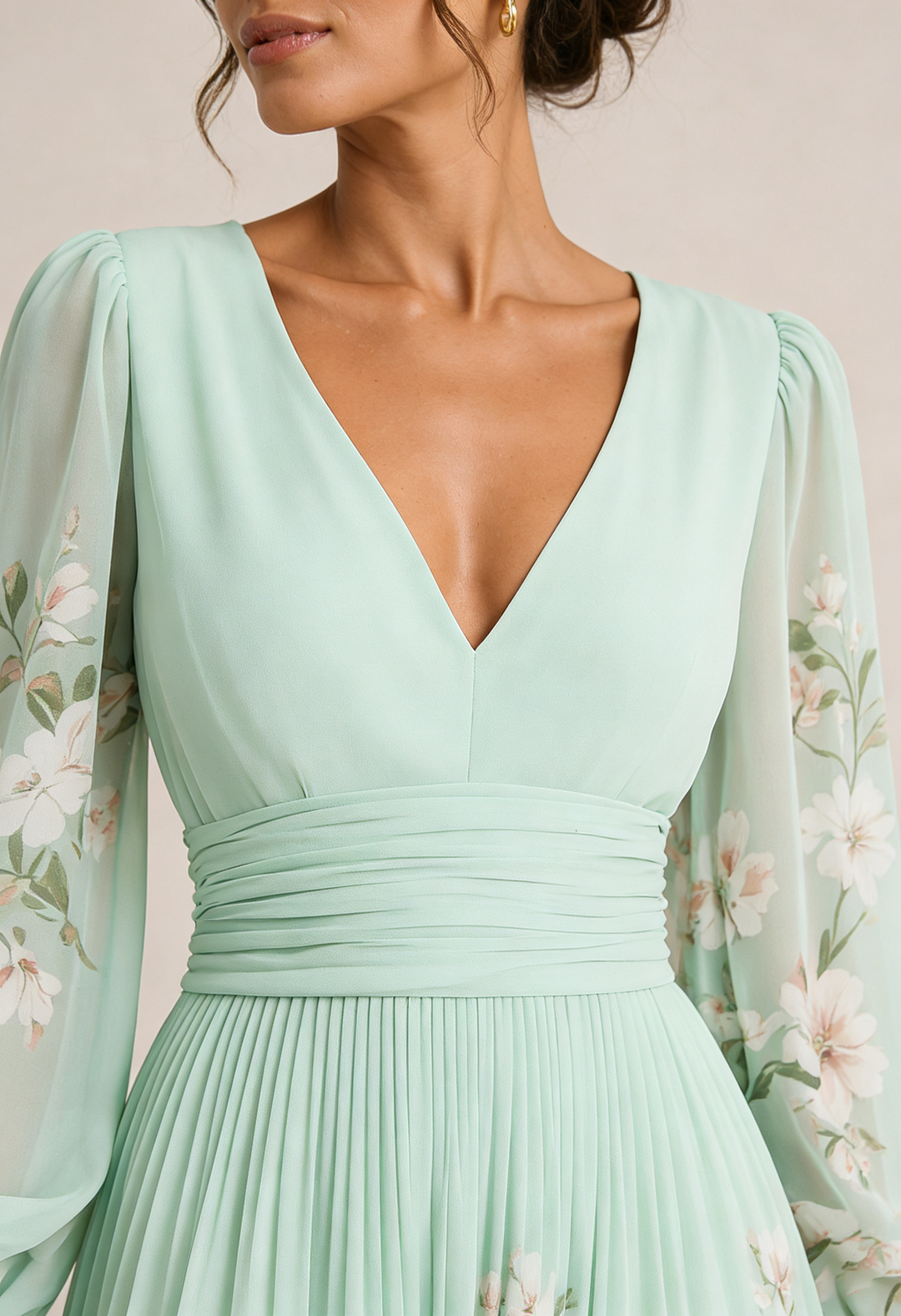 Venira | Vestido floral verde midi