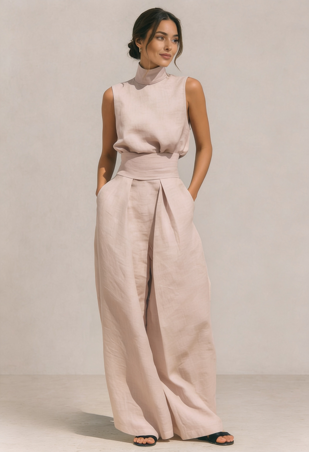 Zirella | Conjunto minimalista con pantalones anchos