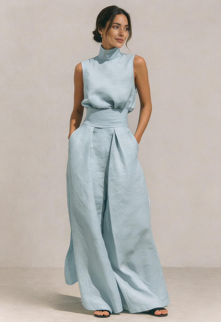 Zirella | Conjunto minimalista con pantalones anchos
