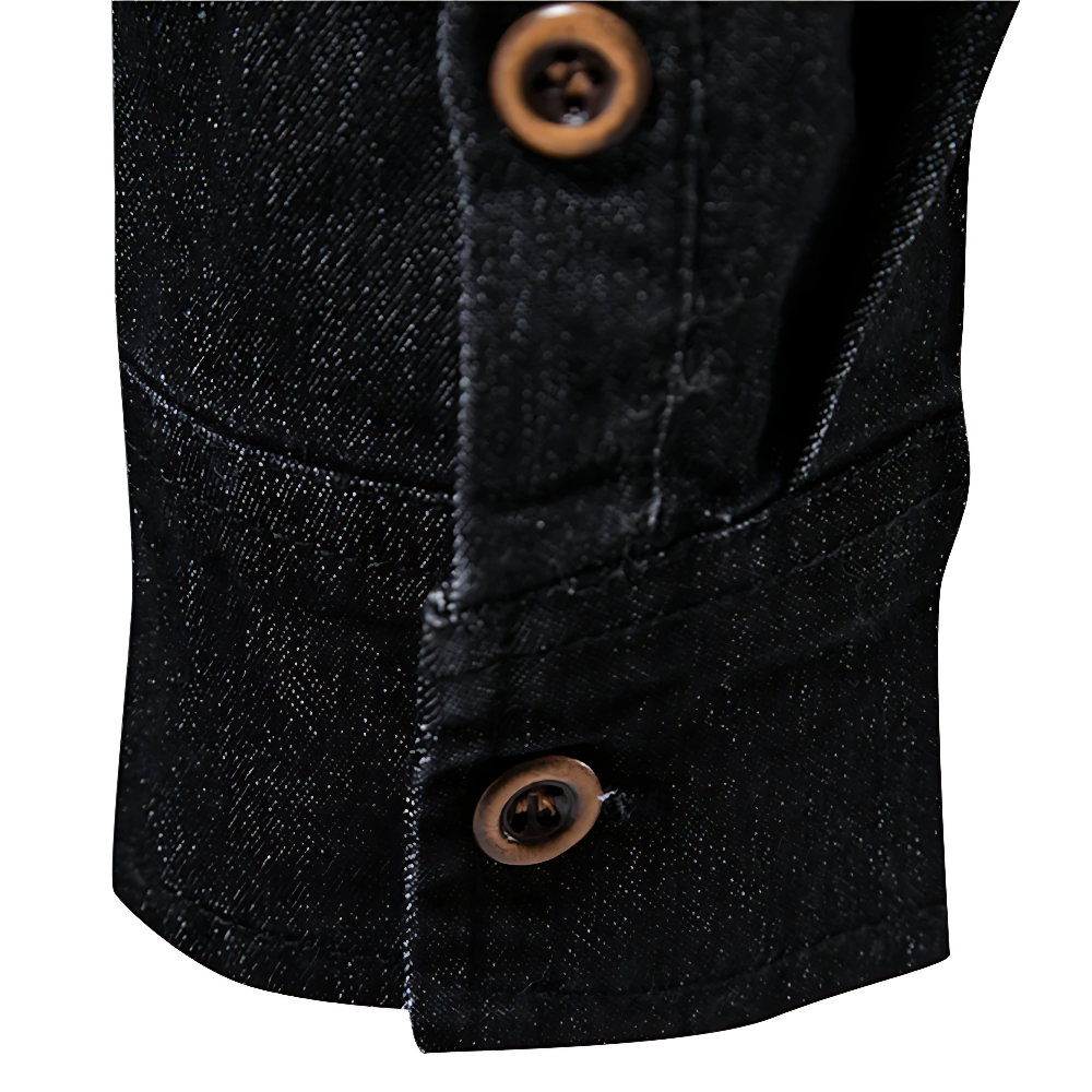 Herenoverhemd van denimlook met twee zakken