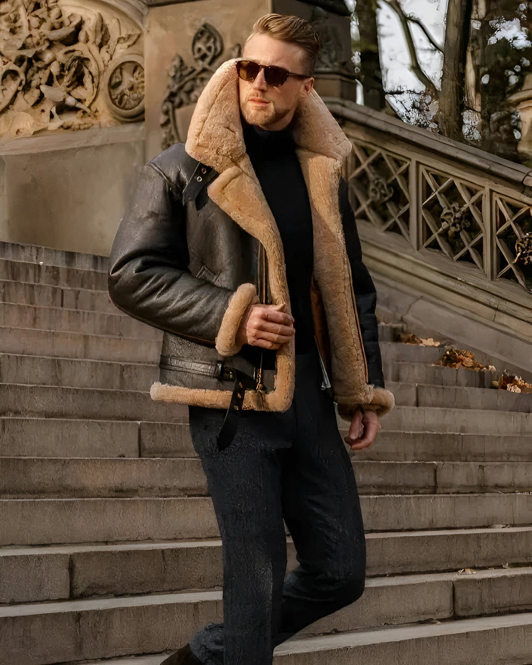 Giacca in Pelle Moderna con Fodera