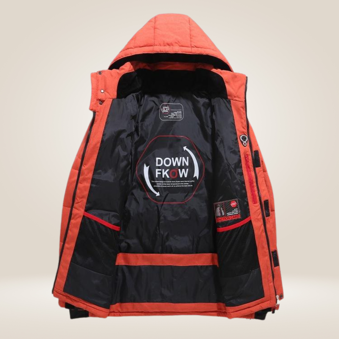 Parka à capuche pour homme, à fermetures éclair multiples