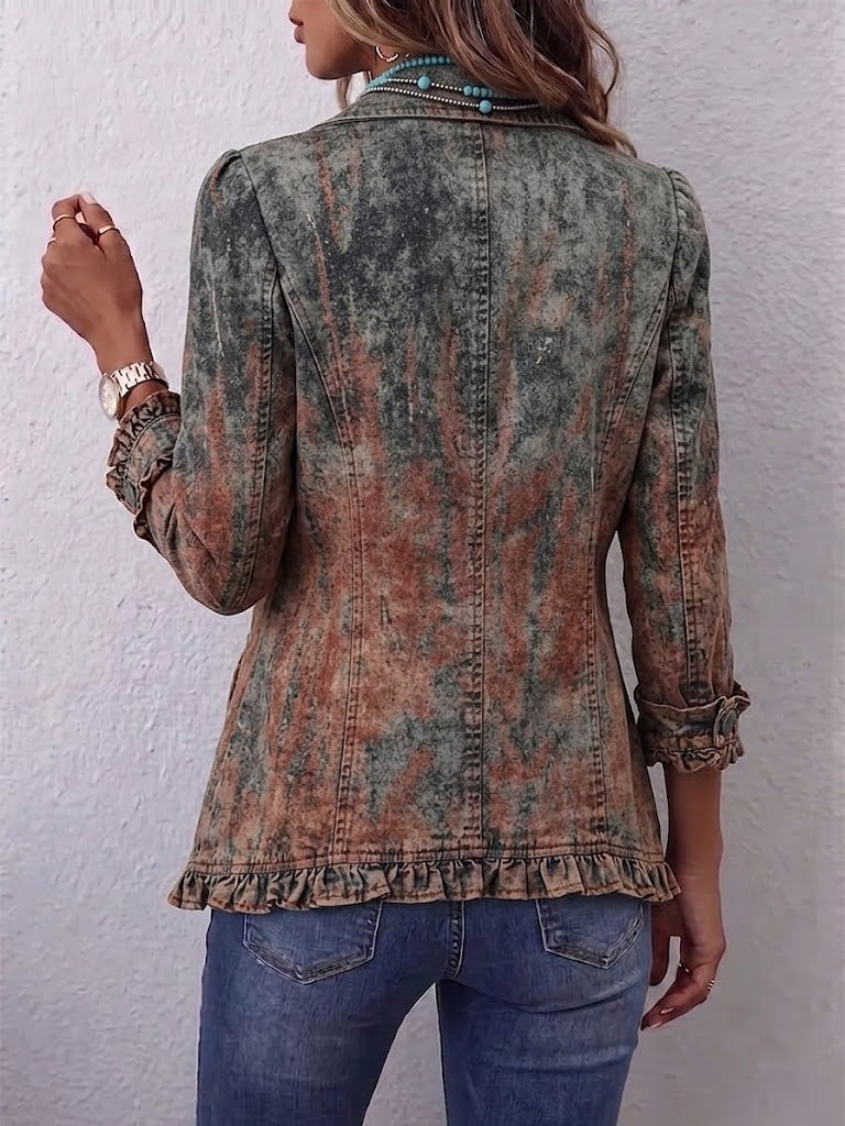 Vincenza | Chaqueta texturizada degradada con volantes