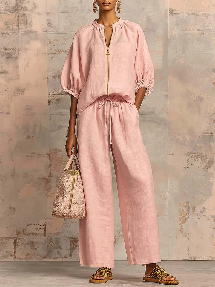 Dawn | Set due pezzi: camicia dal taglio morbido e pantaloni a gamba larga