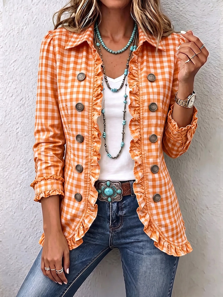 Carmela | Gingham Ruffle Jacket
