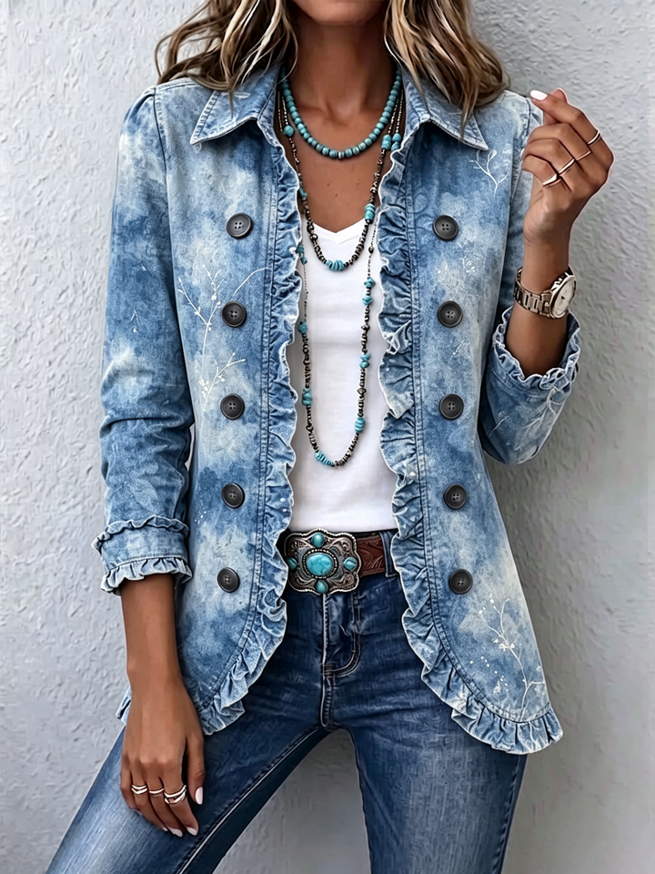 Rosaria | Ombre Botanical Ruffle Jacket