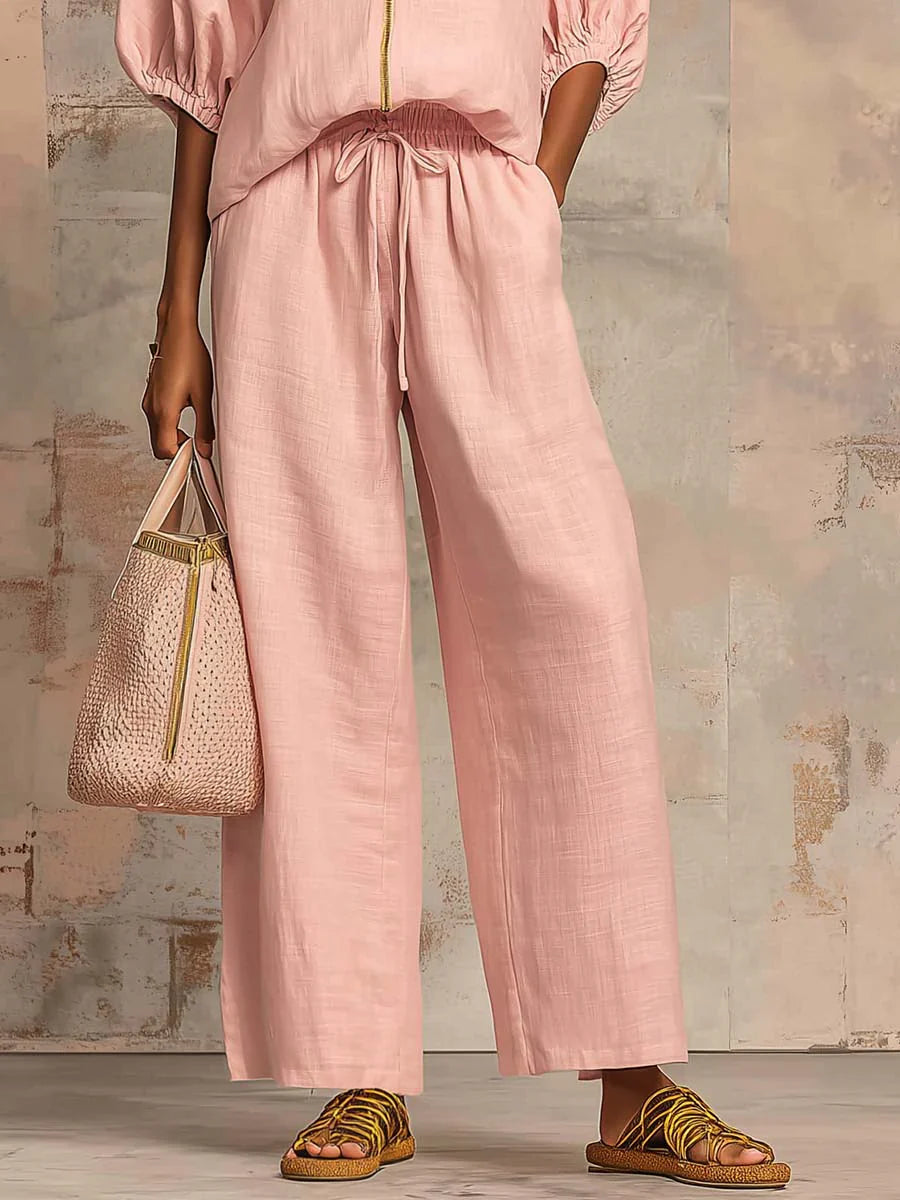 Dawn | Set due pezzi: camicia dal taglio morbido e pantaloni a gamba larga