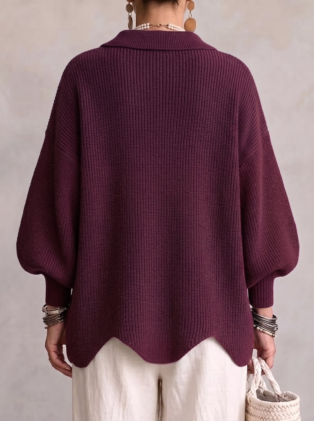 Ortensia | Oversized Cardigan with Golden Buttons