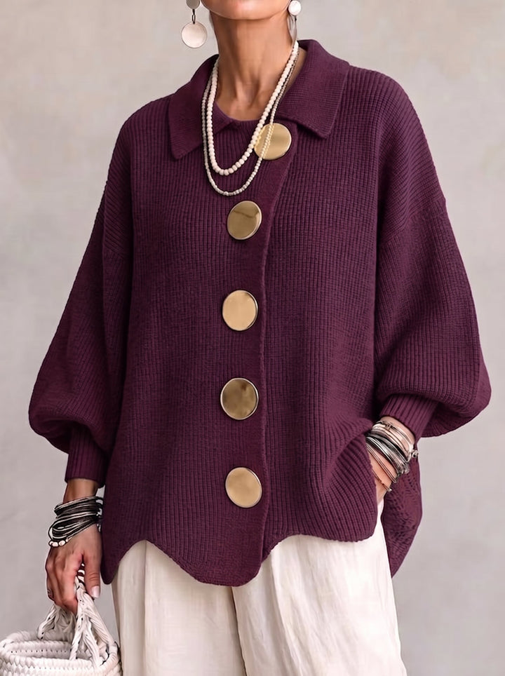 Ortensia | Oversized Cardigan with Golden Buttons